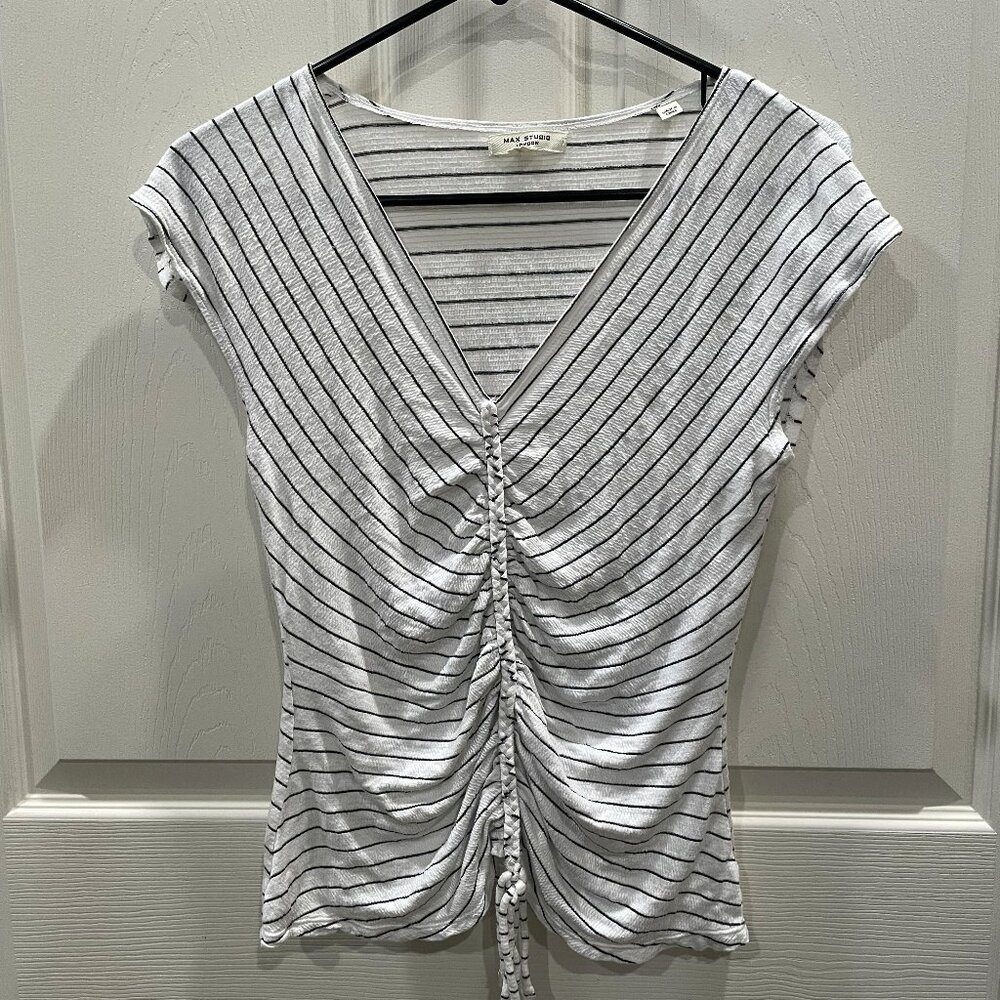 Striped Cap Sleeve Shirt Max Studio London